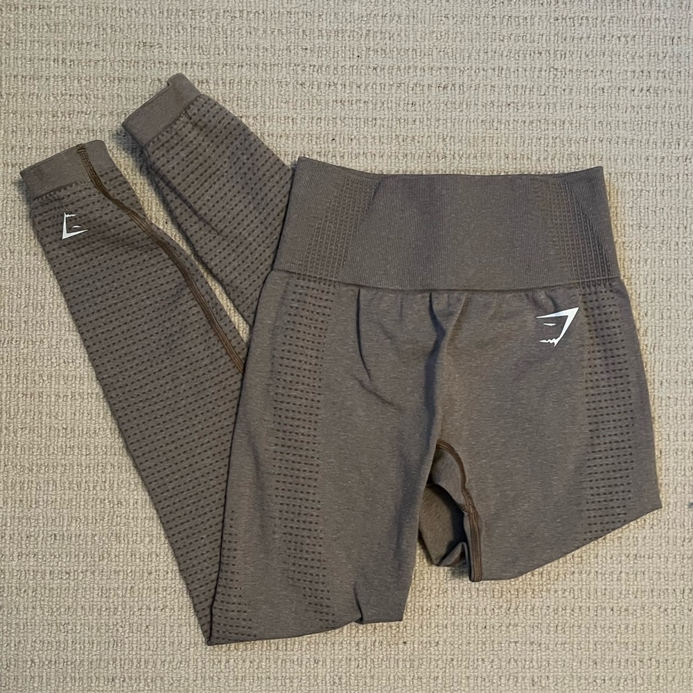Gymshark Vital Seamless 2.0 Leggings in Taupe Marl Size XS